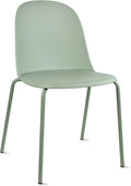 2xhome Modern Stackable Armless Dining Chair | Plastic Shell Seat with Metal Legs | Indoor or Outdoor Use | Home Kitchen Patio (1, Green, No Padding) by 2xhome