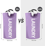 WOOHA 125L Large laundry basket, Collapsible laundry hamper, Tall Clothes - Image 2