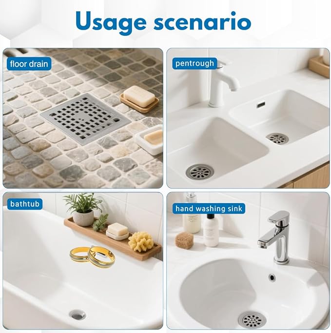 50 Pack Premium Disposable Shower Drain Hair Catcher Stickers – Waterproof Mesh - Image 3