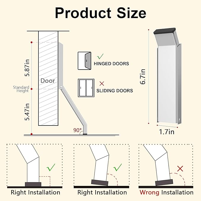 Door Stop, No Drilling Door Stoppers to Keep Door Open, Easy Pedal Kick Down - Image 6