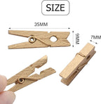 Jdesun 50 Pieces Photo Clips, Mini Gold Wooden Picture Paper Clip Clothespins - Image 3