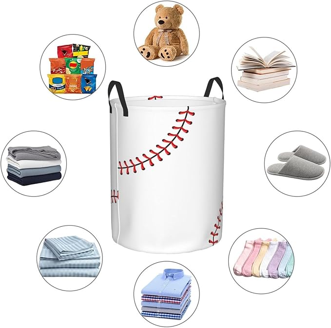 Baseball Texture Laundry Hamper Bag - Image 5