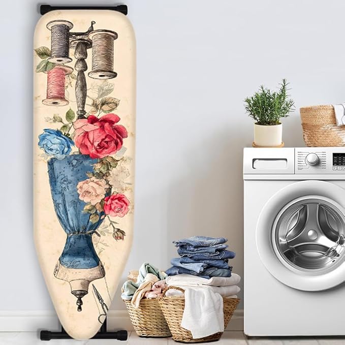 Nuxovilar Vintage Sewing Elements Ironing Board Cover& Floral Design, This - Image 3
