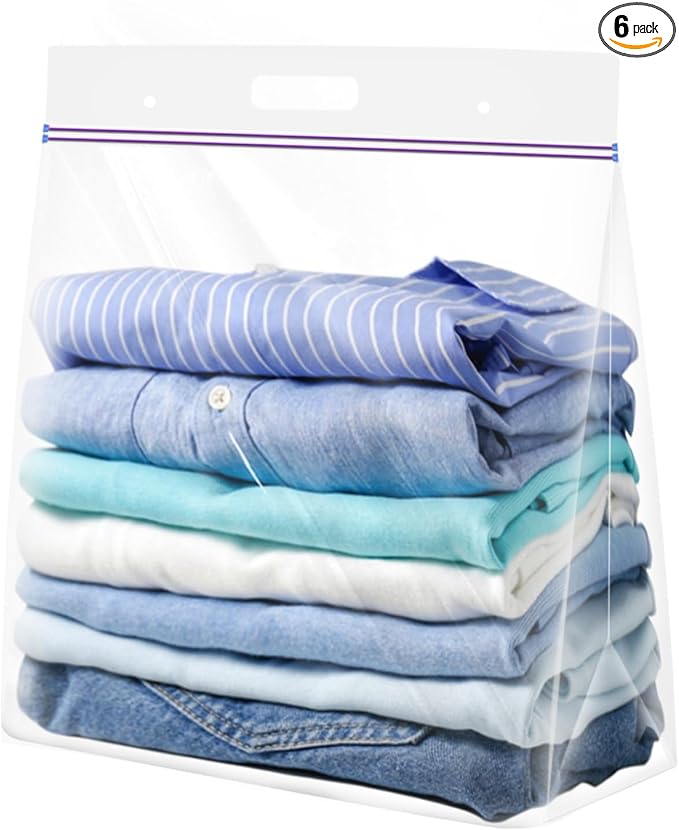 Zipper Storage Bags with Handle and Bottom, 3 Gallon Heavy Duty Clear Handy by YourReliablePartner