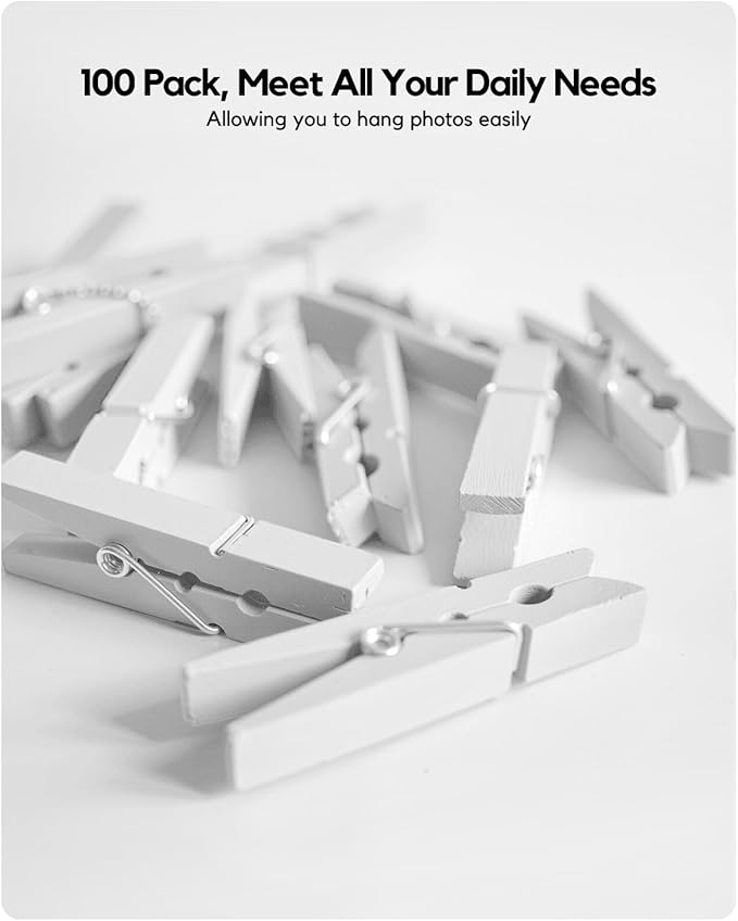Clothes Pins Wooden White Colored Clothespins - Image 8
