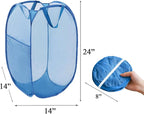 Mesh Pop Up Laundry Hamper, Collapsible Laundry Baskets, Foldable Dirty Clothes - Image 2