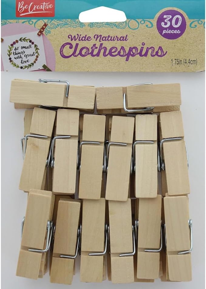 Leisure Arts Natural Clothespins Wood 1.5" Wide 30pc by LeisureArtsInc