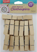 Leisure Arts Natural Clothespins Wood 1.5" Wide 30pc by LeisureArtsInc