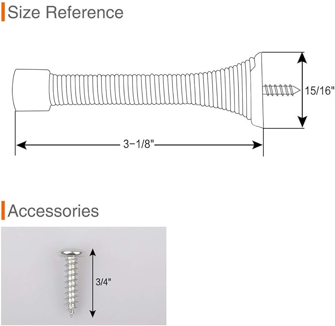 2 Pack Spring Door Stopper White - Image 3