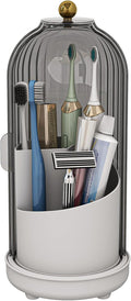 Toothbrush Holders with Cover, Drainage Rotating Electric Toothbrush Organizer by Zufudo