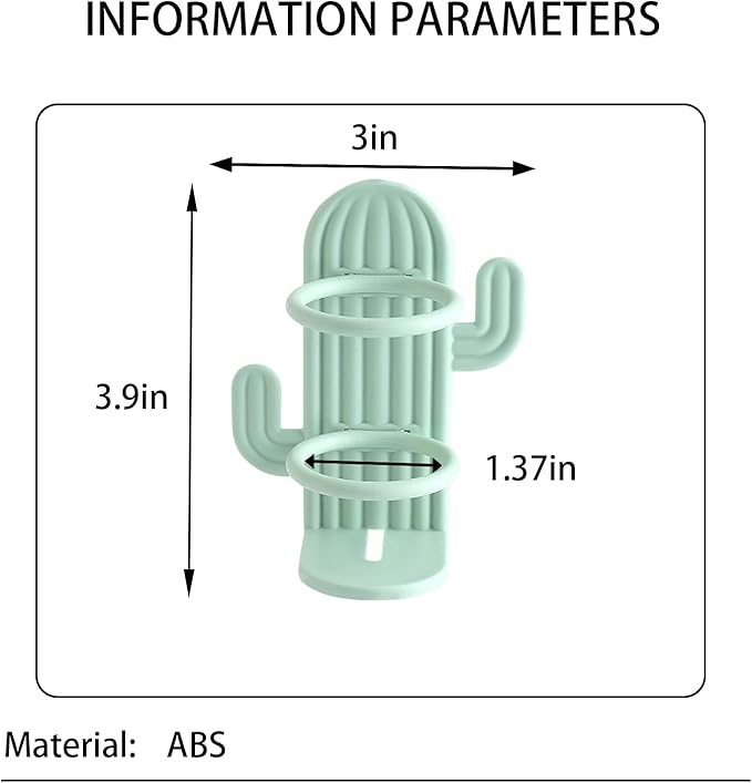 Cactus Pattern Toothbrush Holder Bathroom countertop Organizer Modern Style and - Image 2