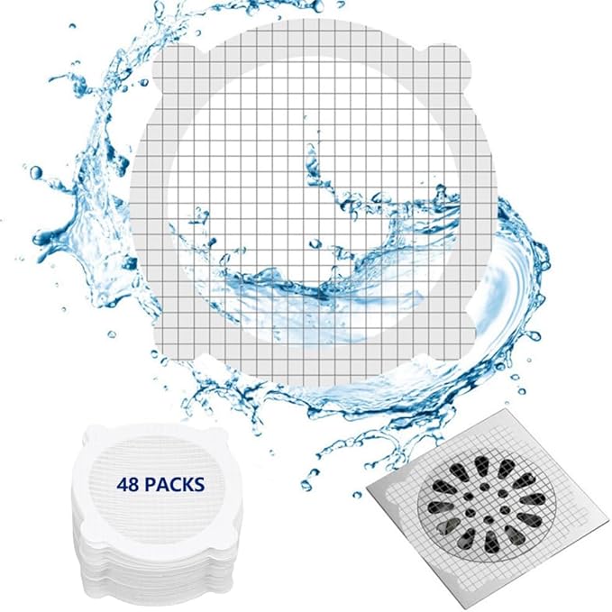 48Pack-Disposable Shower Drain Hair Catcher Mesh Stickers - Image 7
