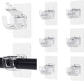 8PCS No Drill Curtain Rod Brackets, Self-Adhesive, Plastic & Stainless Steel by Wabboreq