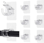 8PCS No Drill Curtain Rod Brackets, Self-Adhesive, Plastic & Stainless Steel by Wabboreq