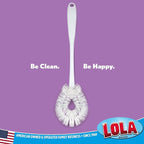 LOLA Toilet Bowl Brush w/Curved Head, Coated Wire, Durable Poly Bristles - Image 5