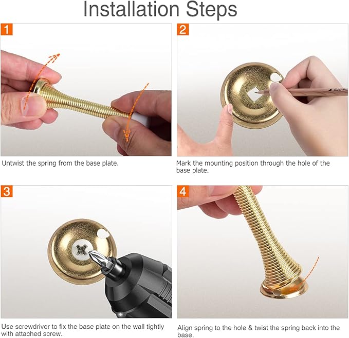 6 Pack Spring Door Stopper Bright Brass - Image 6