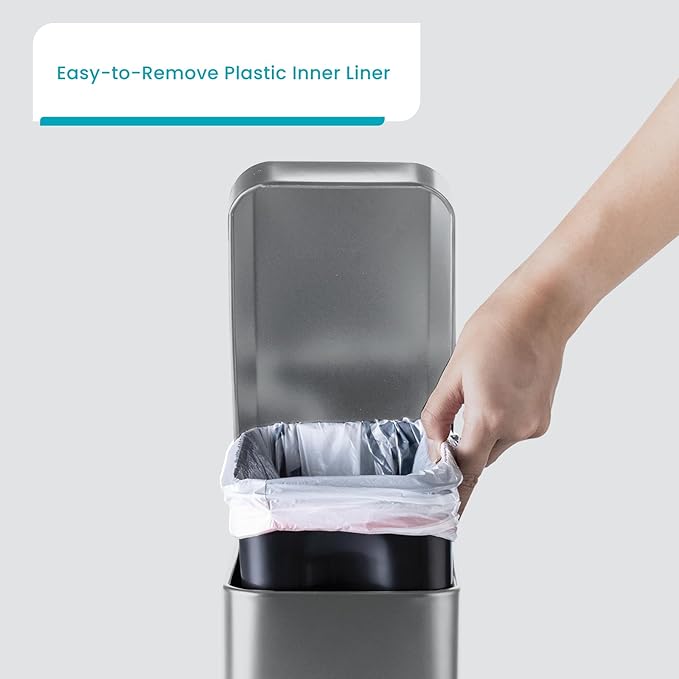 Home Zone Living 1.3 Gallon Small Bathroom Trash Can - Image 3