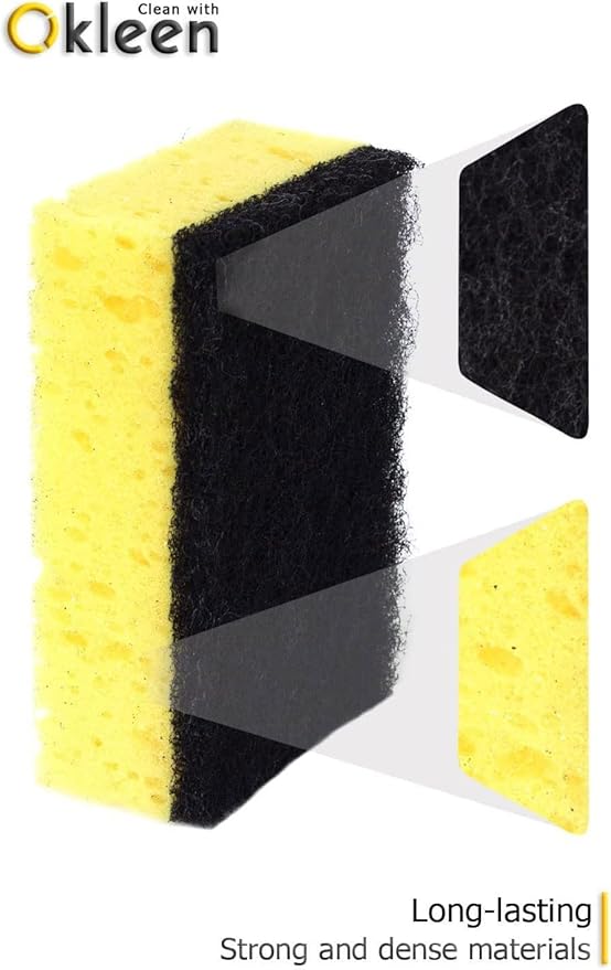 Yellow Multi Use Scrub Sponge. Made in Europe. Large Pack of 18. 4.3x2.8x1.4 - Image 6
