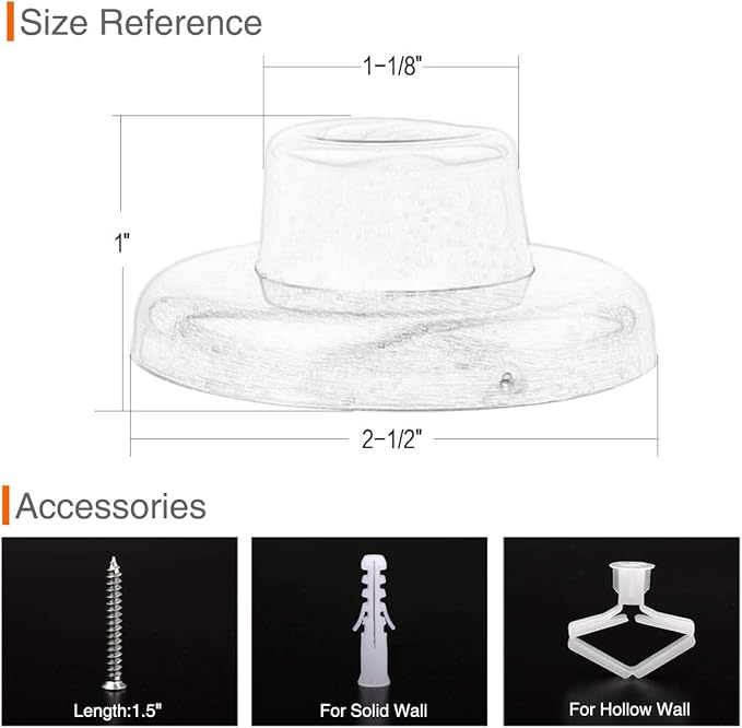 5 Pack Concave Wall Door Bumper Stop Brushed Satin Nickel – 2-1/2” Outside - Image 4