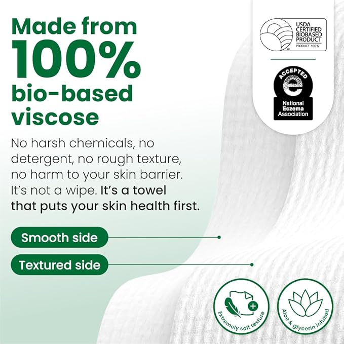 Clean Skin Club Clean Towels® XL Sensitive Skin | Travel Pack, Ultra-Soft - Image 6