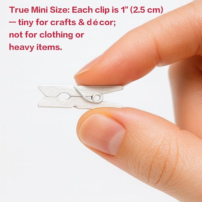 LWR CRAFTS Wooden Mini Clothespins 100 Per Pack 1" 2.5cm - Image 6