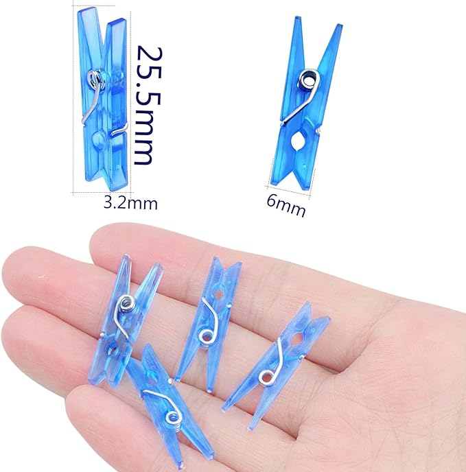 Aylifu 200pcs Transparent Plastic Clothespins Mini Multi-Functional Clips Peg - Image 3