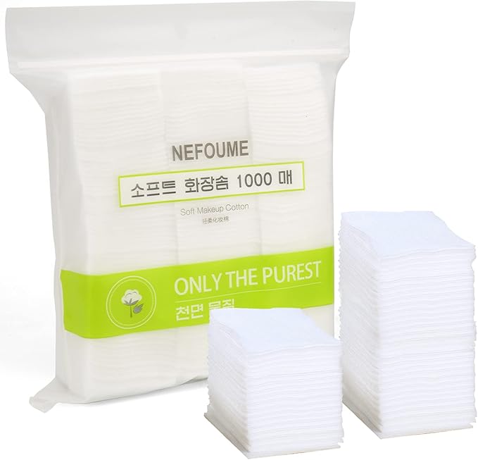 1000 PCS Thin Makeup Facial Cotton Pads, Square Makeup Remover Cotton Pads by Unknown