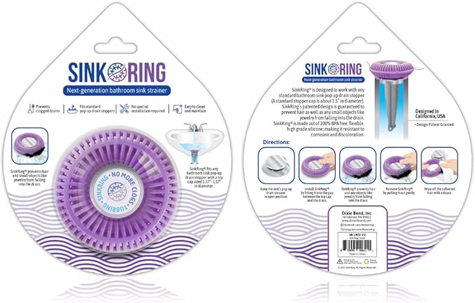 Bathroom Sink Hair Catcher for Pop-Up Drain – SinkRing 1.57" Precision Strainer - Image 6