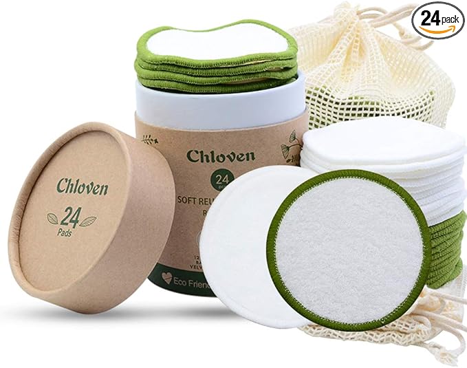 Chloven Reusable Makeup Remover Pads 24 Pack by ChlovenUS