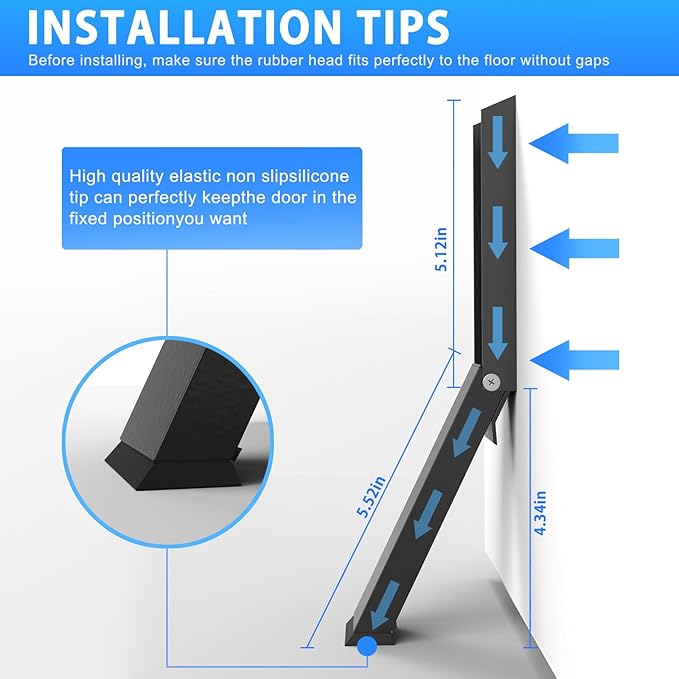 Door Stopper, No Drilling Door Stoppers, Kick Down Door Stop - Image 2