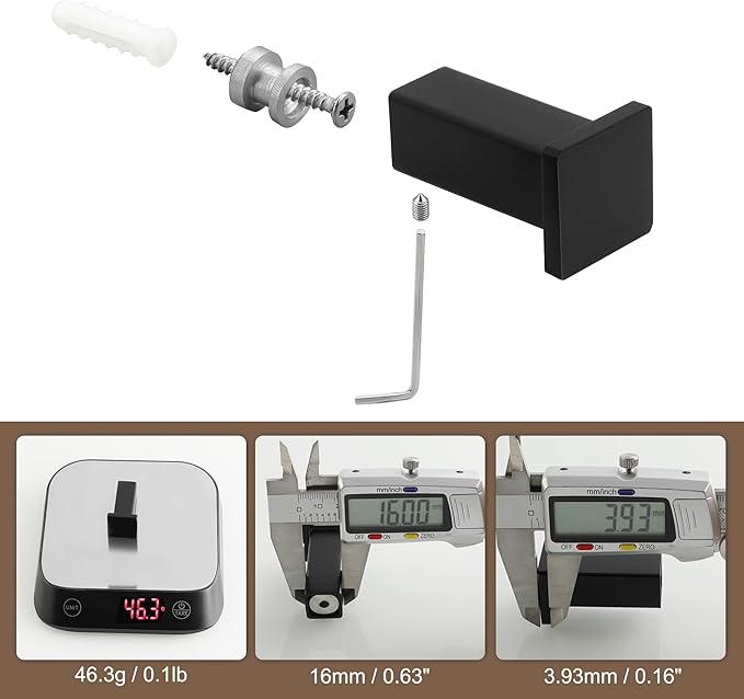 SAYAYO Modern Black Coat Hooks for Wall, Robe Hooks Towel Holder for Bathrooms - Image 6