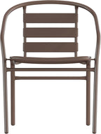 Flash Furniture Lila Bronze Metal Restaurant Stack Chair with Metal Slats - Image 10