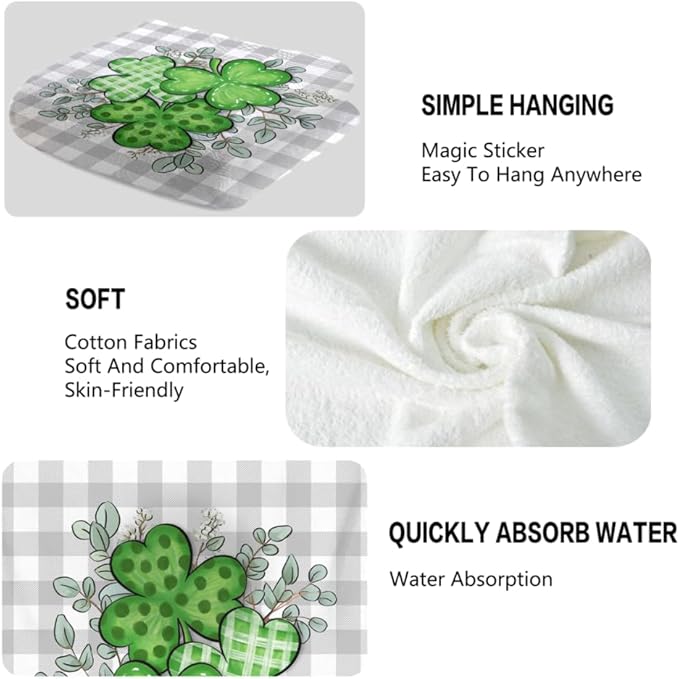 St Patricks Day Hand Towels, 2 Packs Spring Floral Bathroom Hand Towels 28.7 x - Image 3