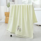 Pidada Bath Towel Embroidered Bird Tree Pattern 100% Cotton Soft Absorbent - Image 4