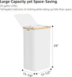 SUOCO Laundry Hamper with Lid, 29 Gal Clothes Basket with Bamboo Handles - Image 5