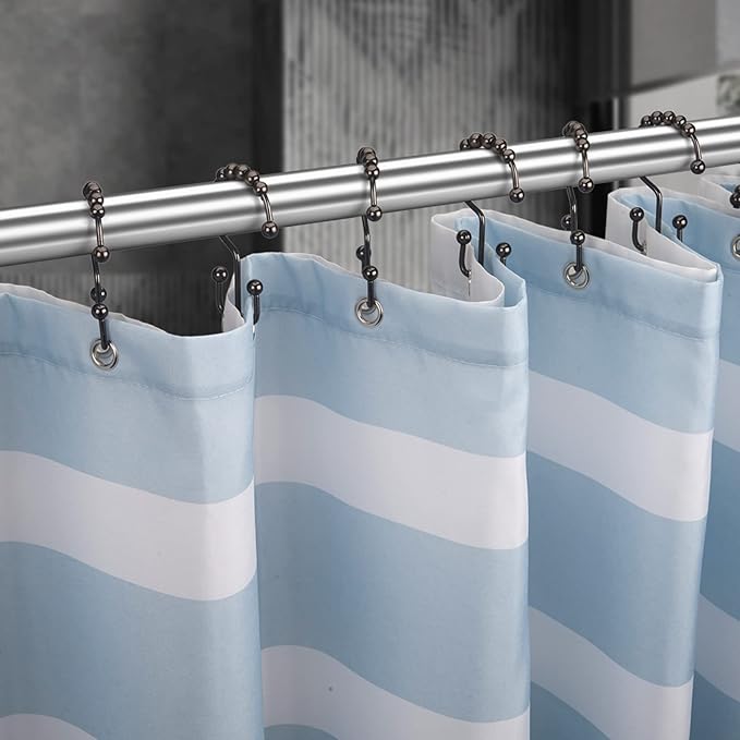 Titanker Shower Curtain Hooks Rings, Rust-Resistant Metal Double Glide Shower - Image 6