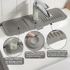 Kitchen Sink Splash Guard, Silicone Faucet Handle Drip Catcher Tray, Fit - Image 3