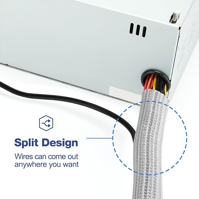 JOTO 1 Pack Cable Management Sleeve, 26 Feet Cord Organizer System - Image 3