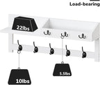 AMBIRD Wall Hooks with Shelf, 26.57 Inch Entryway Wood Coat Hooks - Image 5