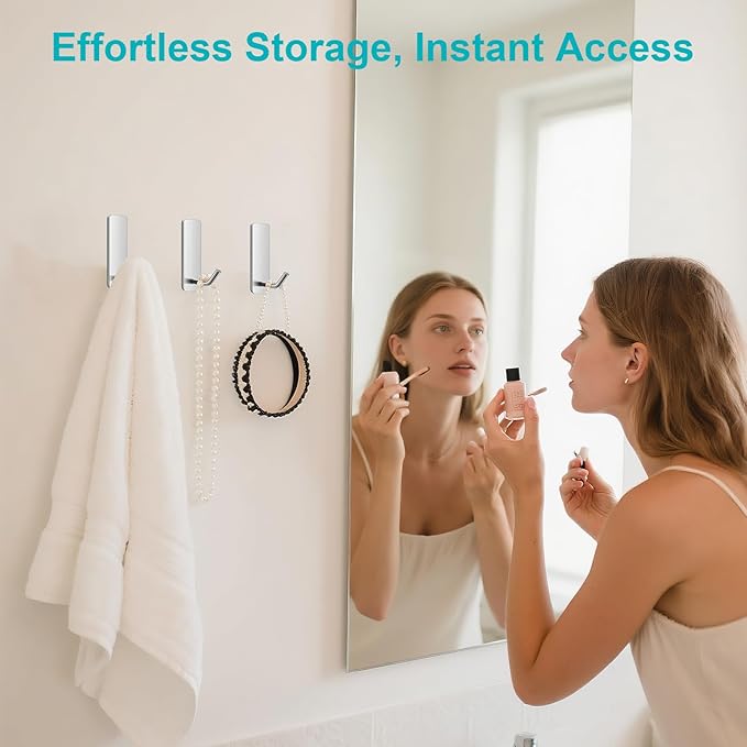 Small Self Adhesive Hooks for Walls No Damage, Sticky Hangers for Kitchen - Image 3