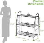Plant Stand, 3 Tier Plant Shelf for Indoor Outdoor, Heavy Duty Metal Outdoor Plant Stand Holder Rack for Living Room Balcony and Garden, Iron Wire, Black - Image 5
