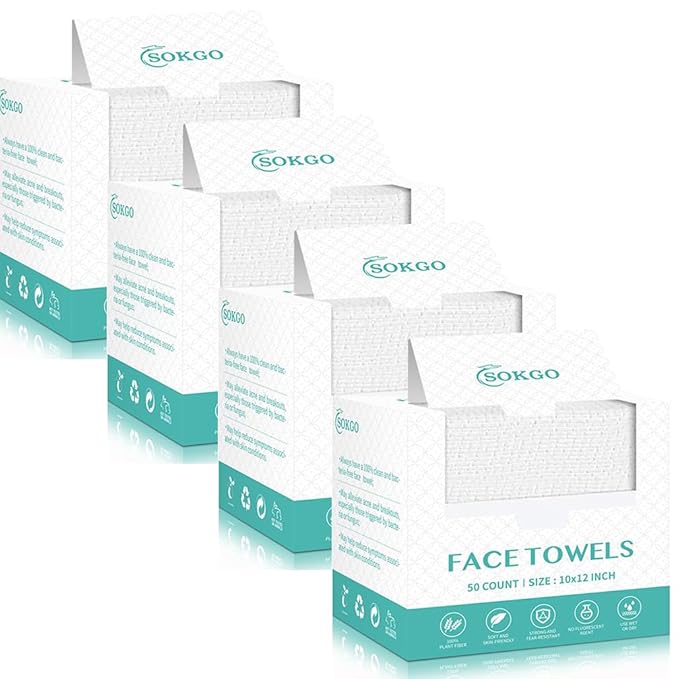 Disposable Face Towels, Facial Cleansing Cloths, Extra Soft Makeup Removing by Loske