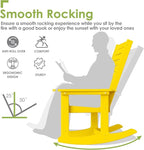 GREENVINES Outdoor Rocking Chairs | Set of 2 | Porch Rocker | HDPE Plastic | Yellow | Oversized Rockers | High Back | Big & Tall | Ladder Back | for Patio Outside Backyard Balcony Garden - Image 4