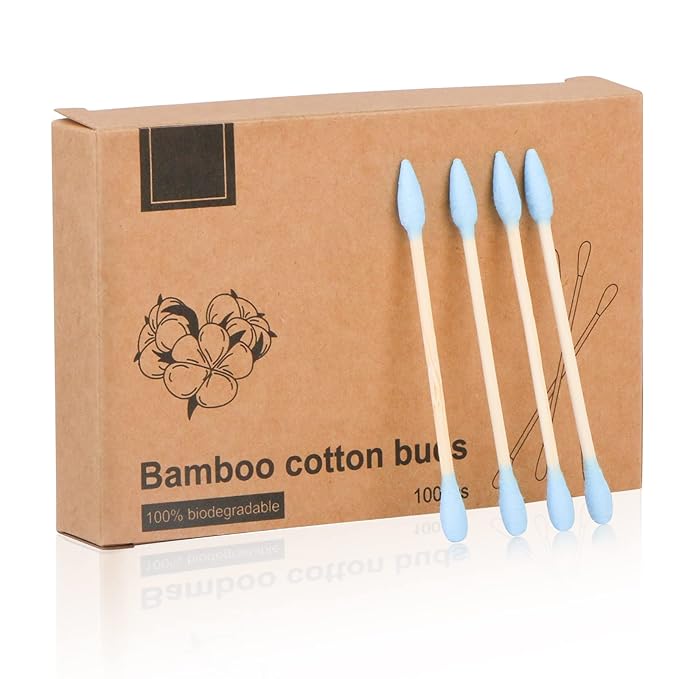 Natural Bamboo Cotton Swabs, Eco-Friendly & Biodegradable – Comfortable and Soft by Yoseng