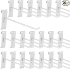 20Pcs Gridwall Hooks, Metal Grid Panel Hanging Peg Hooks, Grid Wall Accessory by Waltool
