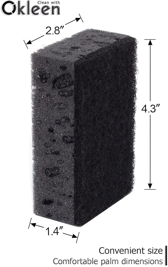 Black Multi Use Scrub Sponges. Made in Europe. 18 Pack, 4.3x2.8x1.4 inches. - Image 4