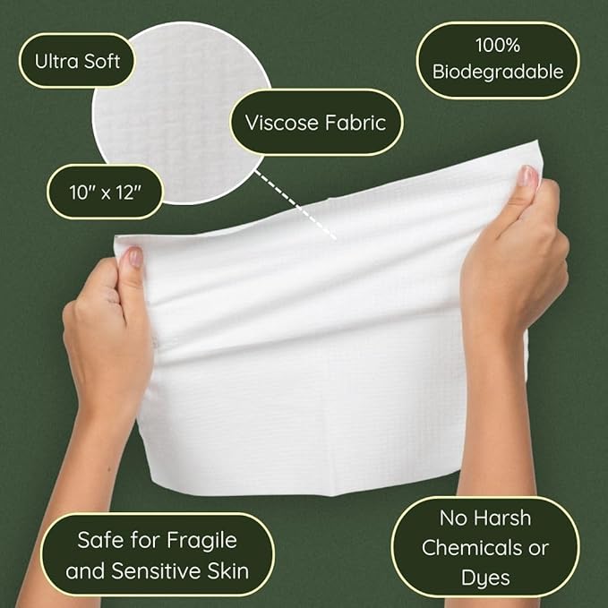 Clean Facial Towels for Sensitive Skin, 100% USDA Biobased Face Towels - Image 2