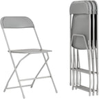 Flash Furniture Hercules Series Plastic Folding Chair - Grey - 4 Pack 650LB Weight Capacity Comfortable Event Chair-Lightweight Folding Chair by FlashFurniture