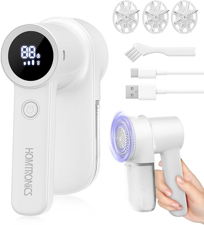 Lint Remover Rechargeable Fabric Shaver : 3-Speeds Sweater Shaver by Homtronics