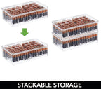 mDesign Plastic Large Stackable Divided Battery Storage Organizer Box - Image 3